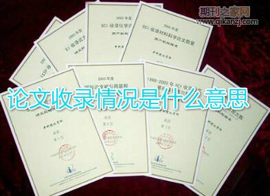 论文收录情况是什么意思