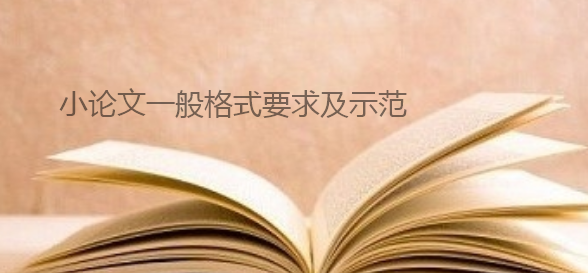 小论文一般格式要求及示范