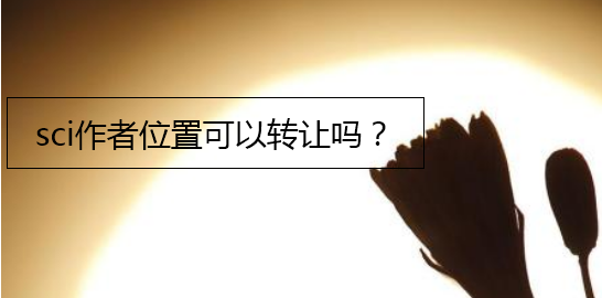 sci作者位置可以转让吗