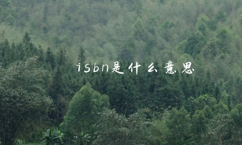 isbn是什么意思