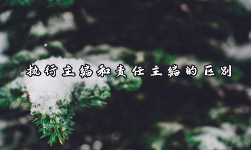 执行主编和责任主编的区别