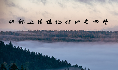 职称业绩佐证材料要哪些