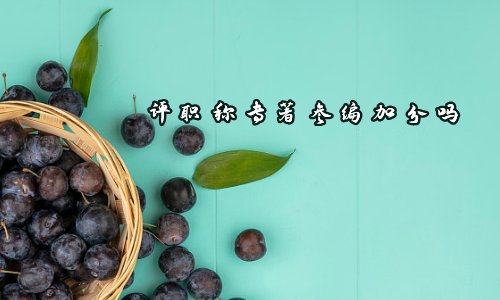 评职称专著参编加分吗