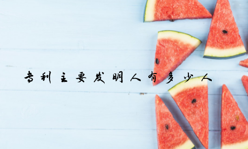 专利主要发明人有多少人